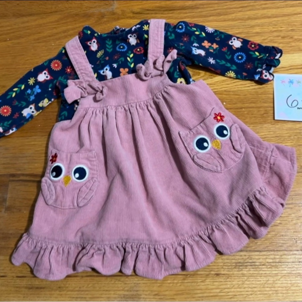 Good Lad Pink Dress with Blue Floral Top